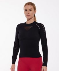 Bluza damska treningowa z długim rękawem Brubeck GYM. Czarne bluzy sportowe Brubeck, s, bez wzorów, z dzianiny, bez kaptura. Za 139.99 zł.