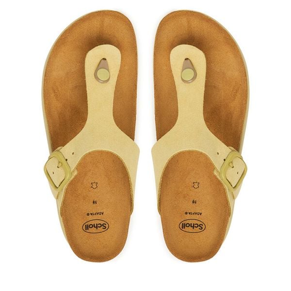 Japonki Scholl. Żółte klapki Scholl, bez wzorów, bez obcasa. Za 277.99 zł.
