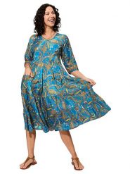 Aller Simplement Sukienka w kolorze niebieskim rozmiar: 38/40. Niebieskie sukienki Aller Simplement, na co dzień, bez wzorów, klasyczne, bez kołnierzyka, bez ramiączek, midi, proste. Za 65.99 zł.