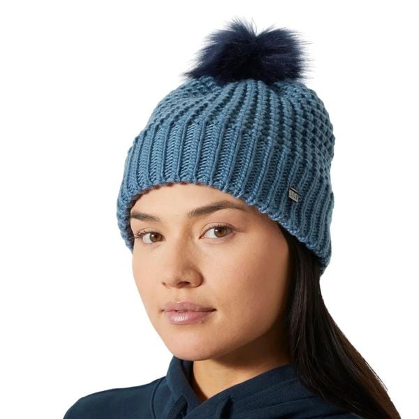 Kapelusz damski Helly Hansen Snowfall. Niebieskie kapelusze Helly Hansen, bez wzorów, z futra. Za 225.50 zł.