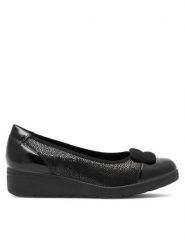 Go Soft Półbuty EST-2215-15 Czarny. Czarne czółenka GO SOFT, bez wzorów, ze skóry, bez obcasa, na koturnie, bez zapięcia. Za 149.99 zł.