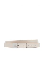Calvin Klein Pasek Ck Cut Square Buckle 2.0 K60K613155 Biały. Białe paski Calvin Klein, bez wzorów, ze skóry. Za 114.99 zł.