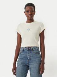 Calvin Klein Jeans T-Shirt LV047F833G Żółty Slim Fit. Żółte t-shirty Calvin Klein Jeans, l, bez wzorów, z bawełny, bez kołnierzyka, bez ramiączek. Za 209.99 zł.