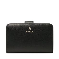 Duży Portfel Damski Furla. Czarne portfele Furla, bez wzorów. Za 519.99 zł.