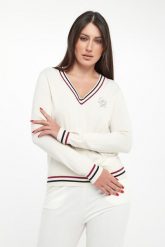 Sweter damski z logo LIU JO. Swetry Liu Jo, m, bez wzorów, bez ramiączek. Za 429.00 zł.