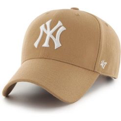 Czapka z daszkiem - New York Yankees Czapka regulowana. Brązowe czapki 47 Brand, bez wzorów, sportowe. Za 186.50 zł.