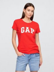 GAP Koszulka w kolorze czerwonym rozmiar: M. Czerwone bluzki GAP, m, bez wzorów, z bawełny, bez kołnierzyka, bez ramiączek. Za 52.79 zł.