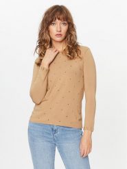TWINSET Sweter 232TT3170 Beżowy Regular Fit. Brązowe swetry Twinset, l, bez wzorów, z wiskozy, bez ramiączek. Za 619.99 zł.