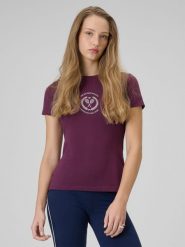 4F T-shirt slim z nadrukiem damski - czerwony XXL. Czerwone t-shirty 4f, uniwersalny, bez wzorów, z bawełny, bez kołnierzyka, bez ramiączek. Za 59.99 zł.