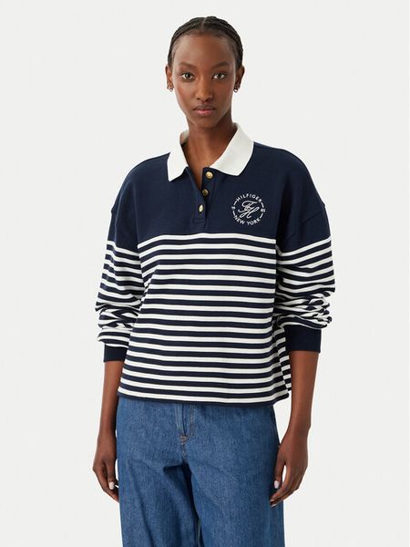 Tommy Hilfiger Bluza WW0WW50036 Granatowy Regular Fit. Niebieskie bluzy TOMMY HILFIGER, xs, bez wzorów, z bawełny, bez kaptura. Za 497.99 zł.