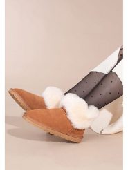 Gooce Skórzane botki zimowe "Fury" w kolorze jasnobrązowym rozmiar: 40. Brązowe botki Gooce, na zimę, bez wzorów, ze skóry, bez obcasa, bez zapięcia. Za 173.99 zł.