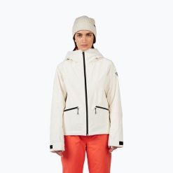 Kurtka narciarska damska Rossignol Rochrun Insulated. Białe kurtki narciarskie Rossignol, bez wzorów, bez kaptura, narciarskie. Za 1,099.00 zł.