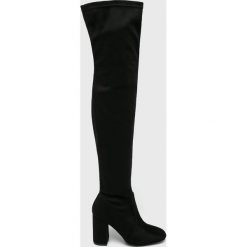 Answear - Kozaki Diamantique. Brązowe kozaki ANSWEAR, z materiału, bez obcasa, na obcasie, bez zapięcia. W wyprzedaży za 139.90 zł.