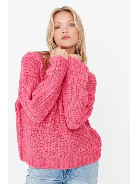 Trendyol Sweter w kolorze różowym rozmiar: M. Różowe swetry Trendyol, m, bez wzorów, bez ramiączek. Za 109.95 zł.