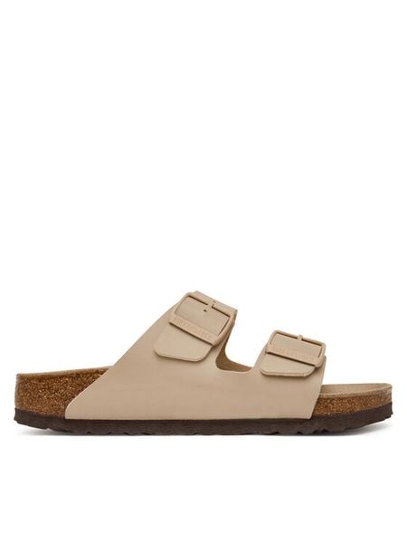 Birkenstock Klapki Arizona 1031510 Beżowy. Brązowe klapki Birkenstock, bez wzorów, z syntetyku, bez obcasa. Za 381.99 zł.