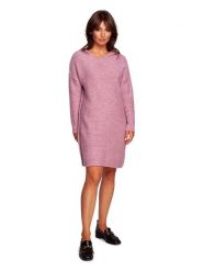 Be Wear Dzianinowa sukienka w kolorze różowym rozmiar: L/XL. Różowe sukienki Be Wear, l, bez wzorów, z dzianiny, bez kołnierzyka, bez ramiączek, mini. Za 208.45 zł.