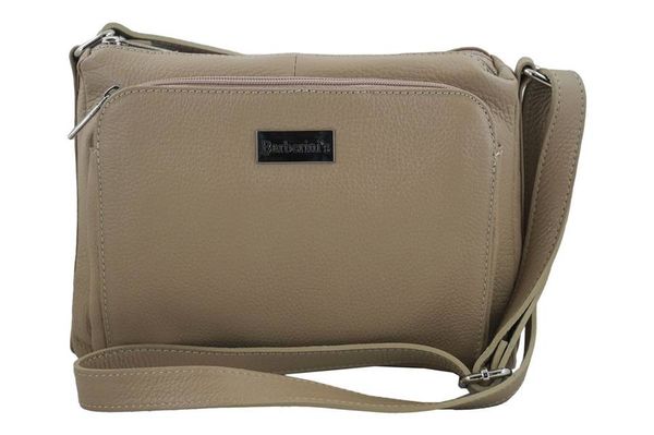 Listonoszka skórzana BARBERINI'S beżowa 633-2. Brązowe torebki klasyczne Barberini's, bez wzorów, ze skóry, duże, bez dodatków. Za 193.99 zł.