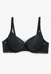 Ciemnozielony Biustonosz Push-Up z Subtelną Koronką Alenmdra. Zielone biustonosze Renee, bez wzorów, z koronki. Za 34.99 zł.