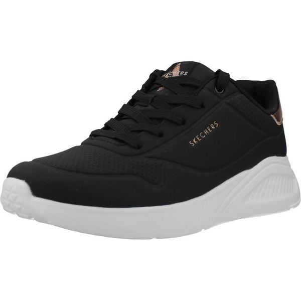 Buty SKECHERS UNO LITE SHIMMER ALONG Czarny. Czarne trekkingi Skechers, z tkaniny, trekkingowe. Za 269.99 zł.