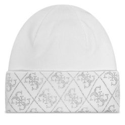 Czapka Guess. Białe czapki Guess, z aplikacjami. Za 219.99 zł.