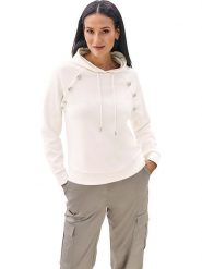 Heine Bluza w kolorze kremowym rozmiar: 48. Brązowe bluzy Heine, bez wzorów, z kapturem. Za 78.66 zł.