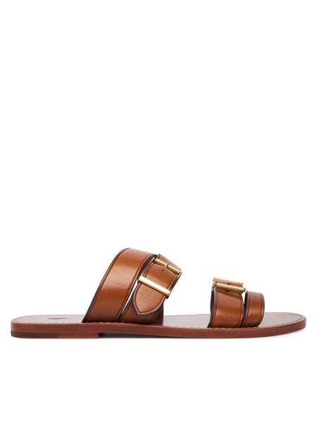 Polo Ralph Lauren Klapki 818P01589001 Brązowy. Brązowe klapki Polo Ralph Lauren, bez wzorów, ze skóry, bez obcasa. Za 1,499.00 zł.