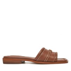 Klapki Michael Kors. Brązowe klapki Michael Kors, bez wzorów, bez obcasa. Za 339.99 zł.