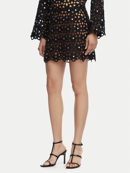 MICHAEL Michael Kors Spódnica mini MS670M4KNE Czarny Regular Fit. Czarne spódnice MICHAEL Michael Kors, l, bez wzorów, z syntetyku, mini, trapezowe. Za 730.99 zł.