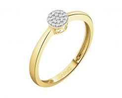 Pierścionek z żółtego złota z diamentami - 0,06 ct - próba 585. Żółte pierścionki Apart, z diamentem, złote. Za 1,990.00 zł.