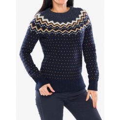 Sweter damski Fjallraven Ovik Knit Sweater. Niebieskie swetry Fjällräven, bez wzorów, bez ramiączek. Za 875.99 zł.