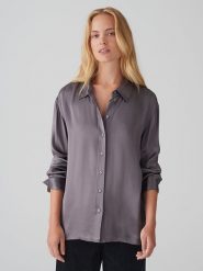 OPUS Bluzka w kolorze antracytowym rozmiar: 42. Czarne bluzki Opus, bez wzorów, z wiskozy, bez kołnierzyka, bez ramiączek. Za 118.01 zł.