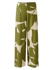 Miss Lagotte Spodnie w kolorze oliwkowo-kremowym rozmiar: 40. Zielone spodnie materiałowe Miss Lagotte, bez wzorów, z materiału, z podwyższonym stanem. Za 121.45 zł.