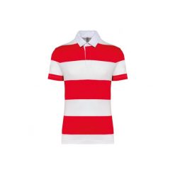 Koszulka polo w paski Kariban. Czerwone koszulki polo KARIBAN, bez wzorów, bez kołnierzyka, bez ramiączek. Za 174.50 zł.