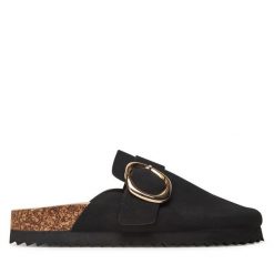 Klapki DeeZee. Czarne klapki DeeZee, bez wzorów, bez obcasa. Za 119.99 zł.