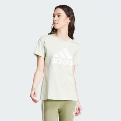 Koszulka Essentials Logo. Brązowe bluzki Adidas, xs, bez wzorów, sportowe, bez kołnierzyka, bez ramiączek. Za 129.00 zł.