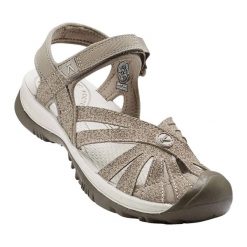 Sandały trekkingowe damskie KEEN Rose. Brązowe sandały Keen, bez wzorów, sportowe, bez obcasa, bez zapięcia. Za 299.99 zł.