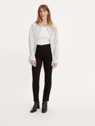 Levi's Dżinsy "724" - Slim fit - w kolorze czarnym rozmiar: W27/30. Czarne jeansy Levi's®, s, z aplikacjami, z podwyższonym stanem. Za 179.64 zł.