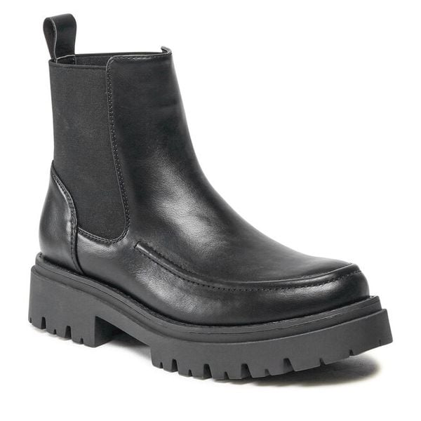 Sztyblety Jenny Fairy. Czarne botki Jenny Fairy, bez wzorów, bez obcasa, na płaskiej podeszwie, bez zapięcia. Za 119.99 zł.