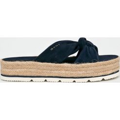 Gant - Klapki Cape Coral. Niebieskie klapki GANT, bez wzorów, z gumy, bez obcasa, na obcasie. W wyprzedaży za 299.90 zł.