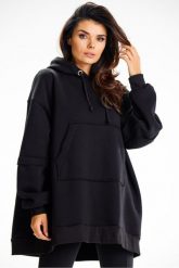 Bluza damska oversize z kapturem bawełna premium czarna. Czarne bluzy Infinite You, l, z aplikacjami, z bawełny, z kapturem. Za 299.00 zł.
