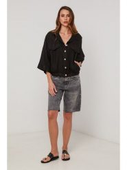 Lin Passion Lniana kurtka koszulowa w kolorze czarnym rozmiar: 34/36. Czarne kurtki Lin Passion, bez wzorów, ze lnu, bez kaptura. Za 152.99 zł.