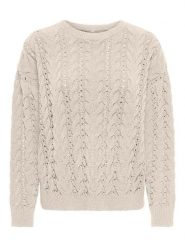 ONLY Sweter w kolorze beżowym rozmiar: XS. Brązowe swetry Only, xs, bez wzorów, ze splotem, bez ramiączek. Za 139.95 zł.