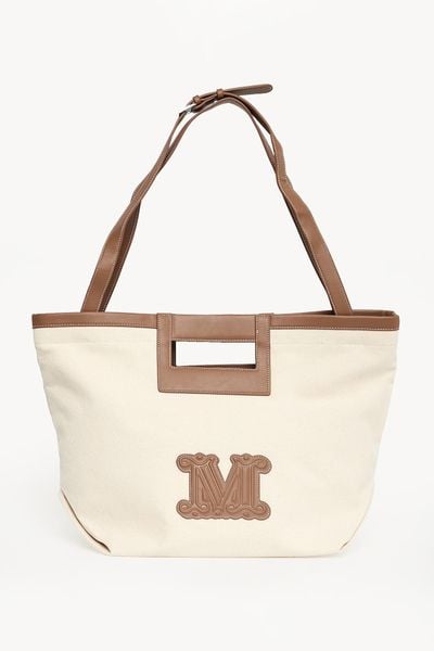 Torebka shopper Ecru MAX MARA BEACHWEAR. Shopper Max Mara Beachwear, bez wzorów, bez dodatków. Za 1,029.00 zł.
