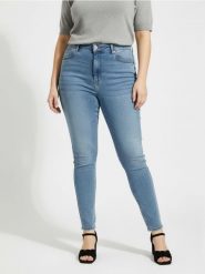 Jeansy skinny z wysokim stanem Plus size - niebieski. Niebieskie jeansy Sinsay, l, bez wzorów, z podwyższonym stanem. Za 69.99 zł.
