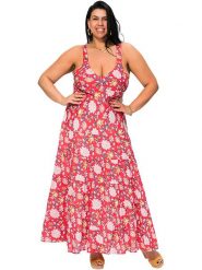 Aller Simplement Sukienka w kolorze różowo-białym rozmiar: 42/44. Różowe sukienki Aller Simplement, bez wzorów, z bawełny, bez kołnierzyka, bez ramiączek, maxi. Za 100.99 zł.