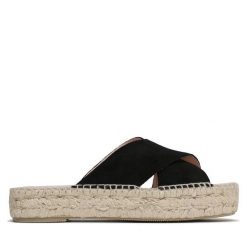 Espadryle Manebi. Czarne espadryle Manebi, bez wzorów, bez obcasa, bez zapięcia. Za 299.99 zł.