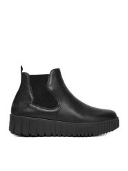 Rieker Botki CEO-Y6151-00 Czarny. Czarne botki Rieker, bez wzorów, z materiału, bez obcasa, na płaskiej podeszwie, bez zapięcia. Za 349.99 zł.