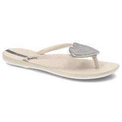 Beżowe Japonki Ipanema Wodoodporne Klapki Damskie. Brązowe klapki Ipanema, z aplikacjami, bez obcasa. Za 85.00 zł.