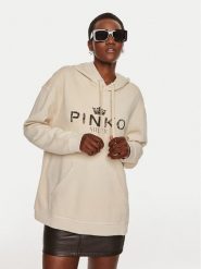 Pinko Bluza Bassani 104388 A27V Beżowy Regular Fit. Brązowe bluzy Pinko, s, bez wzorów, z bawełny, bez kaptura. Za 539.99 zł.
