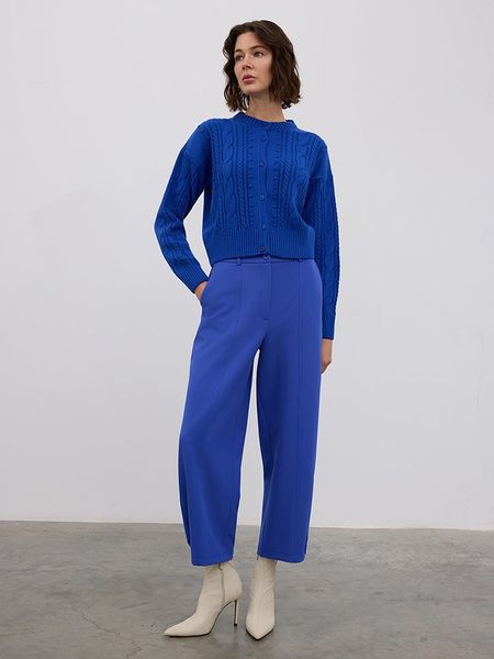 BGN Spodnie w kolorze niebieskim rozmiar: 36. Niebieskie spodnie materiałowe BGN, na imprezę, bez wzorów, z materiału, z podwyższonym stanem. Za 149.66 zł.